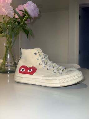 Comme des Garçons Play x Converse Chuck Taylor High Top Off-White Size 5.5 Men's
